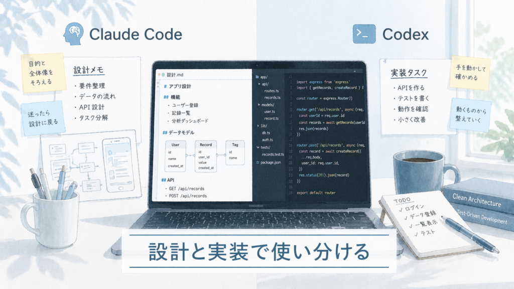Claude CodeとCodexはどっちがいい？使って見えてきた向き不向き のサムネイル